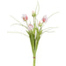 18" Tulip & Grass Silk Flower Stem Bundle -White/Boysenberry (Pack of 6) - FBQ212-WH/BB