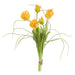 18" Tulip & Grass Silk Flower Stem Bundle -Yellow/Green (Pack of 6) - FBQ212-YE/GR