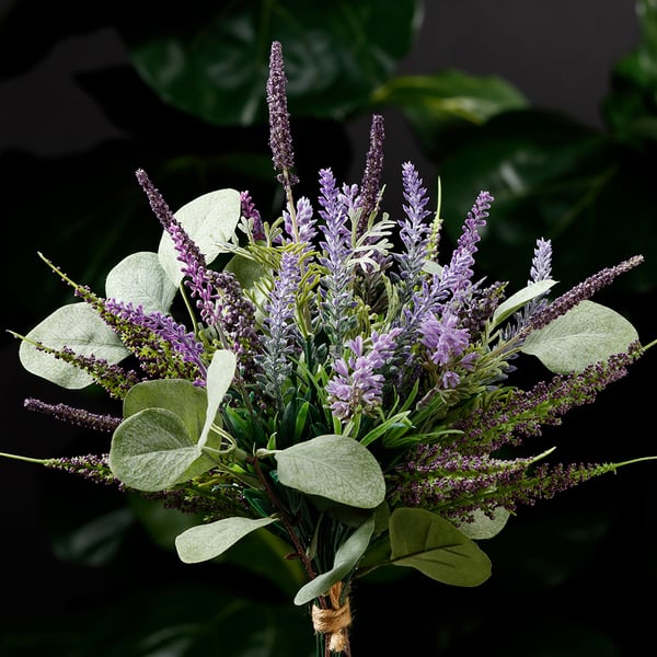 lavender and eucalyptus plants 13.5" Lavender & Eucalyptus Silk Flower Bouquet -Lavender/Green (Pack of 12)