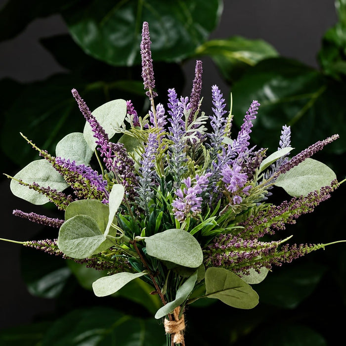 13.5" Lavender & Eucalyptus Silk Flower Bouquet -Lavender/Green (Pack of 12) - FBQ238-LV/GR