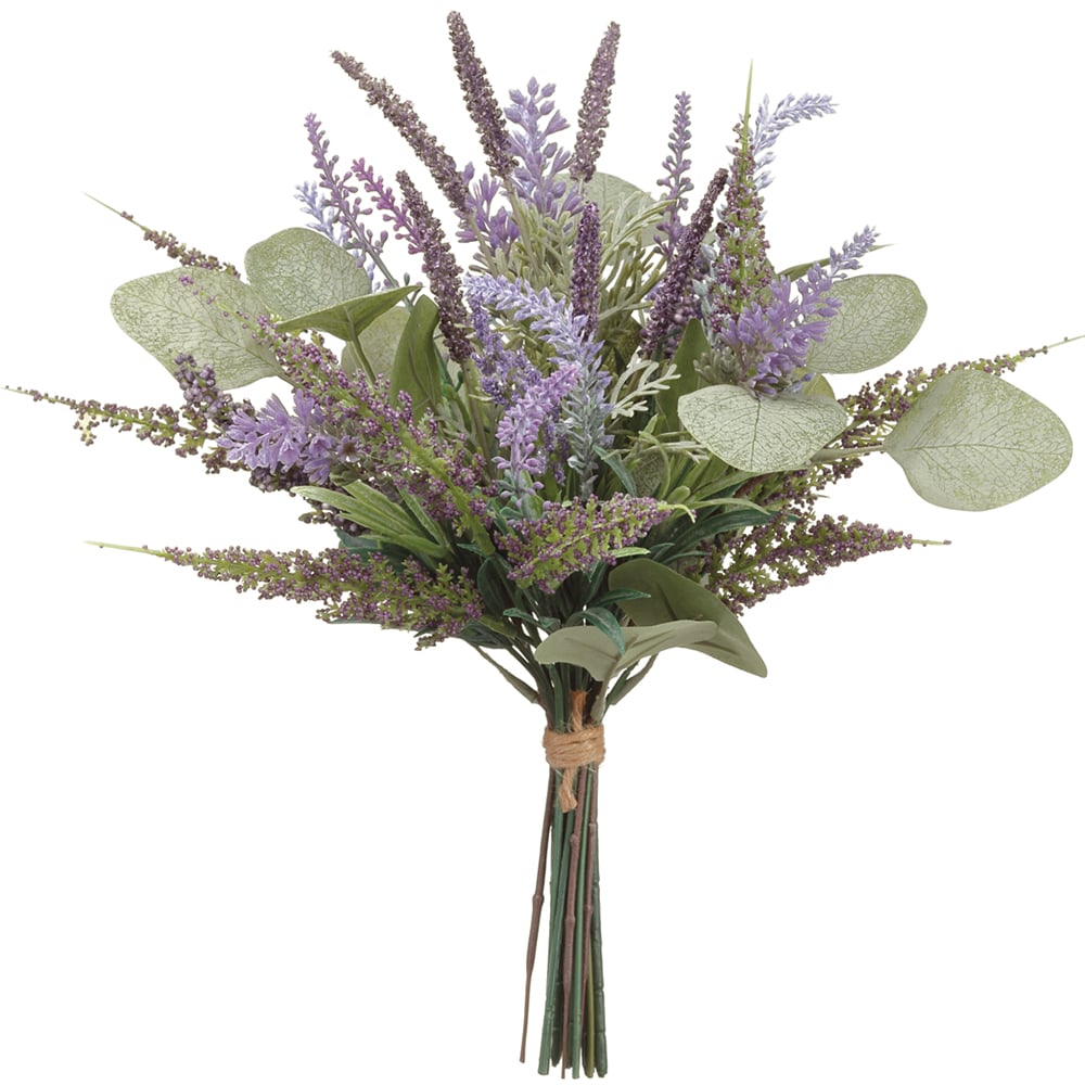 succulent and lavender bouquet 13.5" Lavender & Eucalyptus Silk Flower Bouquet -Lavender/Green (Pack of 12)