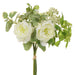 11" Ranunculus, Angelica & Herb Leaf Silk Flower Bouquet -White/Green (Pack of 12) - FBQ256-WH/GR