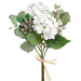 16.5" Hydrangea & Eucalyptus Silk Flower Bouquet -White (Pack of 8) - FBQ270-WH