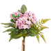 18.5" Hydrangea & Fern Leaf Silk Flower Bouquet -Light Pink (pack of 6) - FBQ271-PK/LT