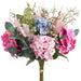 20" Hydrangea & Eucalyptus Leaf Silk Flower Bouquet -Pink/Blue (pack of 2) - FBQ272-PK/BL