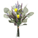 13" Lavender & Billy Button Silk Flower Bouquet -Lavender/Yellow (pack of 12) - FBQ310-LV/YE