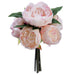 12" Peony Silk Flower Bouquet -Light Pink (Pack of 6) - FBQ312-PK/LT