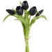 12.5" Tulip Silk Flower Stem Bundle -Black (Pack of 12) - FBQ313-BK