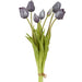 18" Glittered Tulip Silk Flower Stem Bundle -Purple (Pack of 12) - FBQ314-PU