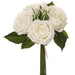 11" Real Touch Rose Silk Flower Bouquet -White (pack of 12) - FBQ348-WH