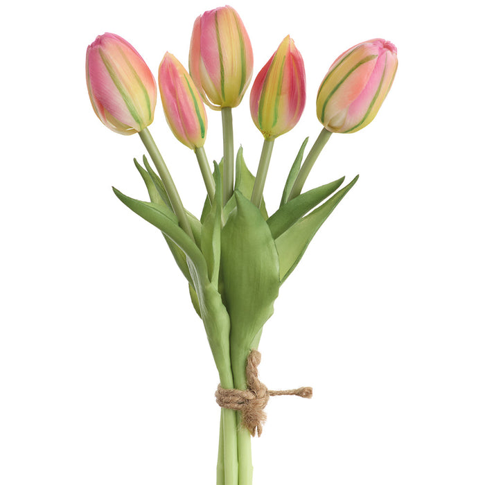 10" Real Touch Tulip Silk Flower Bouquet -Boysenberry (Pack of 12) - FBQ355-BB