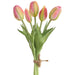 10" Real Touch Tulip Silk Flower Bouquet -Boysenberry (Pack of 12) - FBQ355-BB