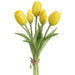 10" Real Touch Tulip Silk Flower Bouquet -Yellow (Pack of 12) - FBQ355-YE