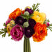 9" Ranunculus Silk Flower Bouquet -Purple/Orange (Pack of 6) - FBQ368-PU/OR