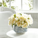9" Peony Silk Flower Bouquet -Cream (Pack of 6) - FBQ382-CR