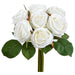 8.5" Silk Rose Flower Bouquet -White (Pack of 12) - FBQ399-WH