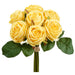 8.5" Silk Rose Flower Bouquet -Yellow (Pack of 12) - FBQ399-YE