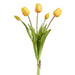 18" Real Touch Tulip Bud Silk Flower Bouquet -Yellow (Pack of 12) - FBQ438-YE