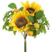 15" Sunflower, Mint Leaf & Lemon Silk Flower Bouquet -Yellow/Green (Pack of 6) - FBQ480-YE/GR