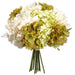 9.5" Hydrangea Silk Flower Bouquet -Olive Green/Cream (pack of 6) - FBQ483-OG/CR