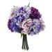 9.5" Hydrangea Silk Flower Bouquet -Purple/Lavender (pack of 6) - FBQ483-PU/LV