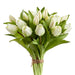 11.75" Tulip Silk Flower Bouquet -White/Green (Pack of 2) - FBQ530-WH/GR