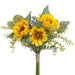 13" Sunflower & Baby's Breath Silk Flower Bouquet -Yellow (Pack of 12) - FBQ551-YE
