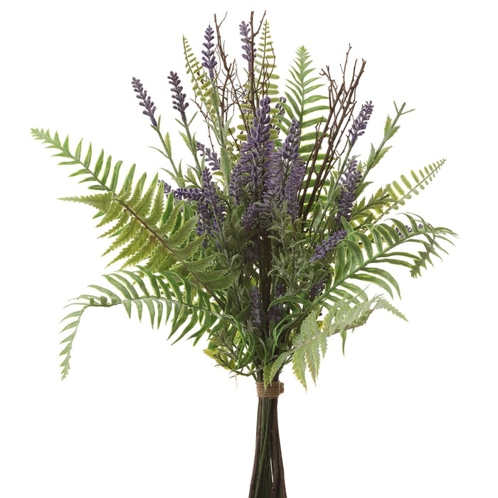 16" Lavender & Fern Silk Flower Stem Bundle -Purple (pack of 6) - FBQ579-PU