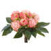 13" Peony Silk Flower Bouquet -Peach (Pack of 6) - FBQ660-PE