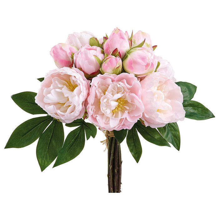 16" Peony Silk Flower Bouquet -Blush (Pack of 6) - FBQ662-BS