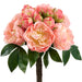 16" Peony Silk Flower Bouquet -Peach (Pack of 6) - FBQ662-PE