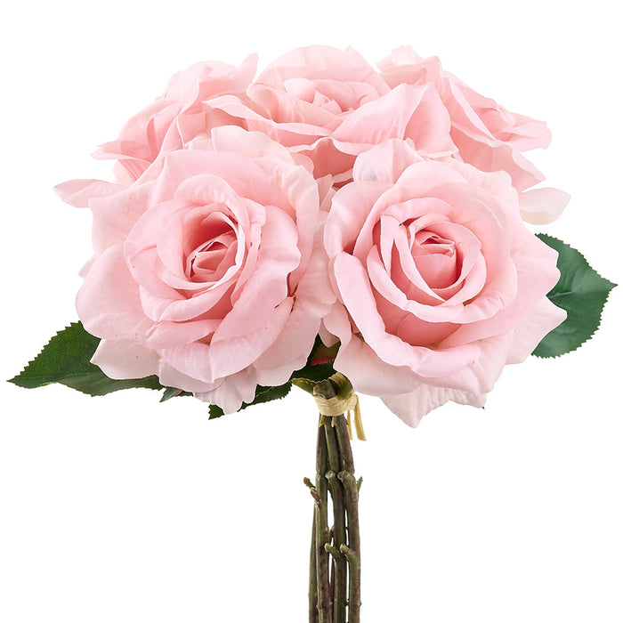 12" Real Touch Rose Silk Flower Bouquet -Mauve (Pack of 12) - FBQ670-MV