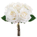 12" Real Touch Rose Silk Flower Bouquet -White (Pack of 12) - FBQ670-WH