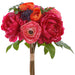 13" Real Touch Peony & Ranunculus Silk Flower Bouquet -Fuchsia/Orange (Pack of 6) - FBQ728-FU/OR