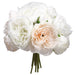 11" Peony Silk Flower Bouquet -Cream/Blush (Pack of 6) - FBQ733-CR/BS