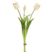 19.5" Real Touch Tulip Silk Flower Bouquet -Cream (Pack of 6) - FBQ742-CR