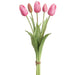 16" Real Touch Dutch Tulip Silk Flower Bouquet -Boysenberry (Pack of 12) - FBQ755-BB