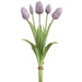 16" Real Touch Dutch Tulip Silk Flower Bouquet -Lavender (Pack of 12) - FBQ755-LV