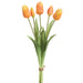 16" Real Touch Dutch Tulip Silk Flower Bouquet -Orange (Pack of 12) - FBQ755-OR