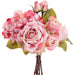 13.5" Hydrangea & Rose Silk Flower Bouquet -Pink/Rose (Pack of 12) - FBQ758-PK/RO