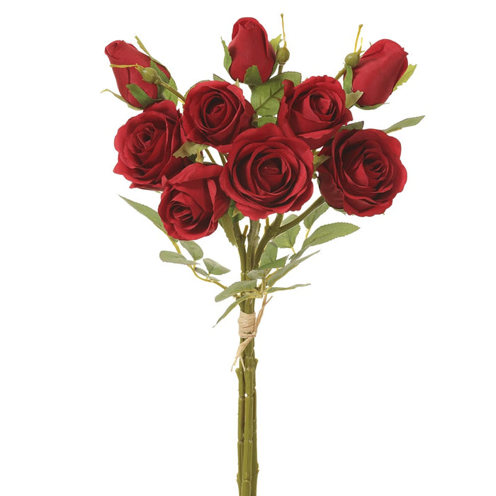 17.5" Silk Rose Flower Stem Bundle -Red (Pack of 12) - FBQ900-RE