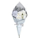 15.5" Wrapped Pastel Rose, Heather & Mum Silk Flower Bouquet -Cream/Blue (pack of 6) - FBQ988-CR/BL