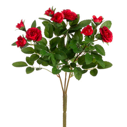10" Silk Mini Rose Flower Bush -Red (pack of 36) - FBR002-RE