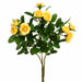 10" Silk Mini Rose Flower Bush -Yellow (Pack of 36) - FBR002-YE
