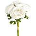 14" Real Touch Ranunculus Silk Flower Bouquet -White (pack of 12) - FBR007-WH