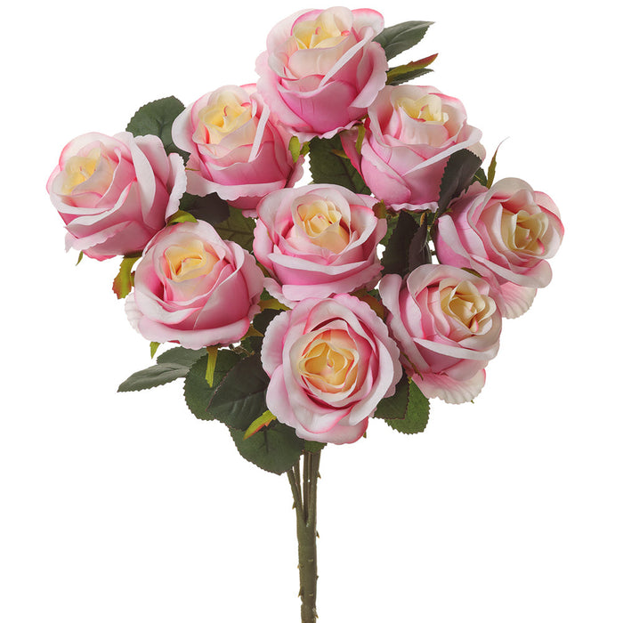 17.5" Silk Rose Flower Bush -Amethyst (pack of 12) - FBR025-AY
