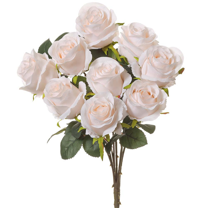 17.5" Silk Rose Flower Bush -Blush (pack of 12) - FBR025-BS
