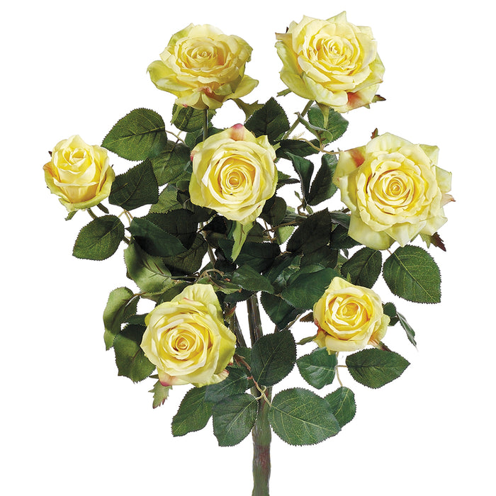 21.5" Silk Confetti Rose Flower Bush -Yellow (pack of 6) - FBR054-YE