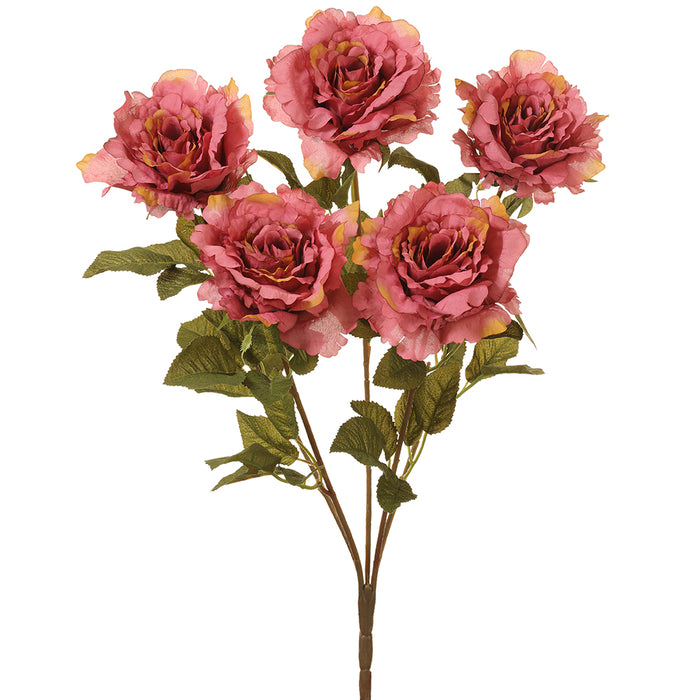 21" Rose Silk Flower Bush -Mauve (pack of 12) - FBR114-MV