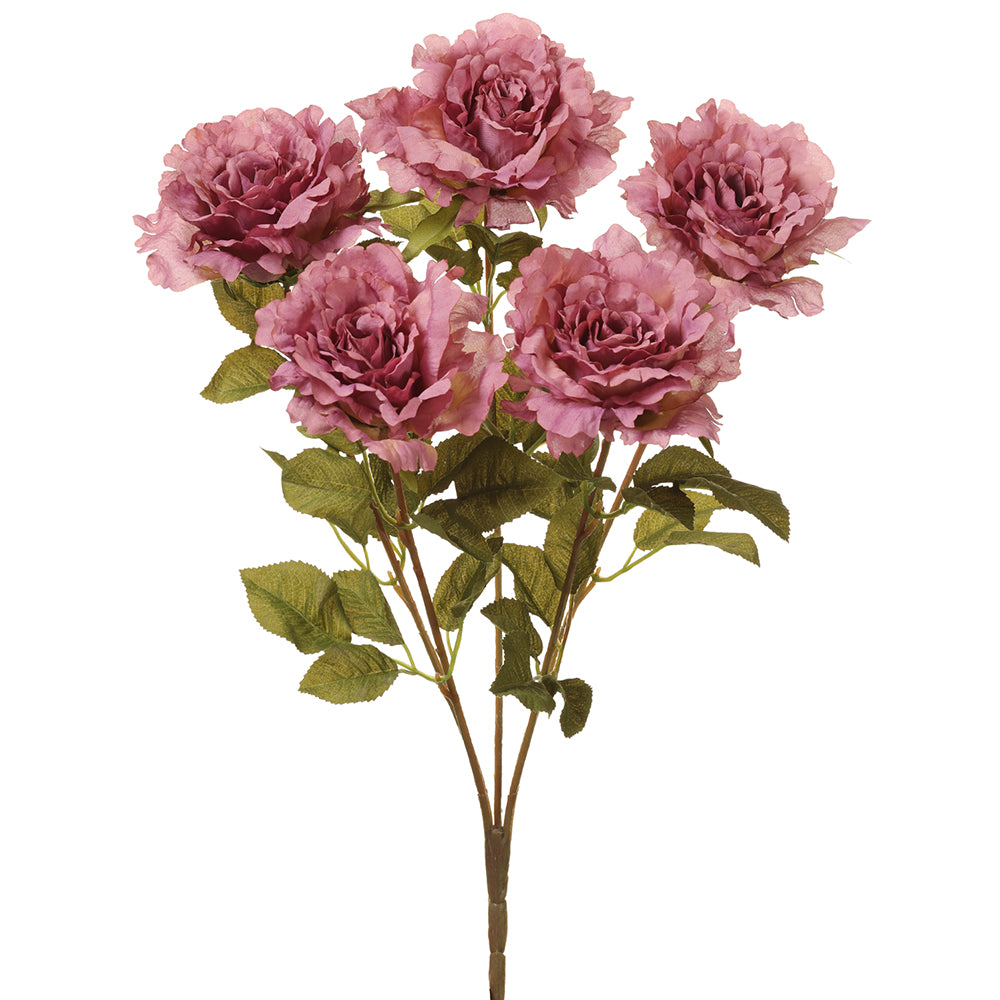 21" Rose Silk Flower Bush Purple Rose Flowers — Silks Are Forever